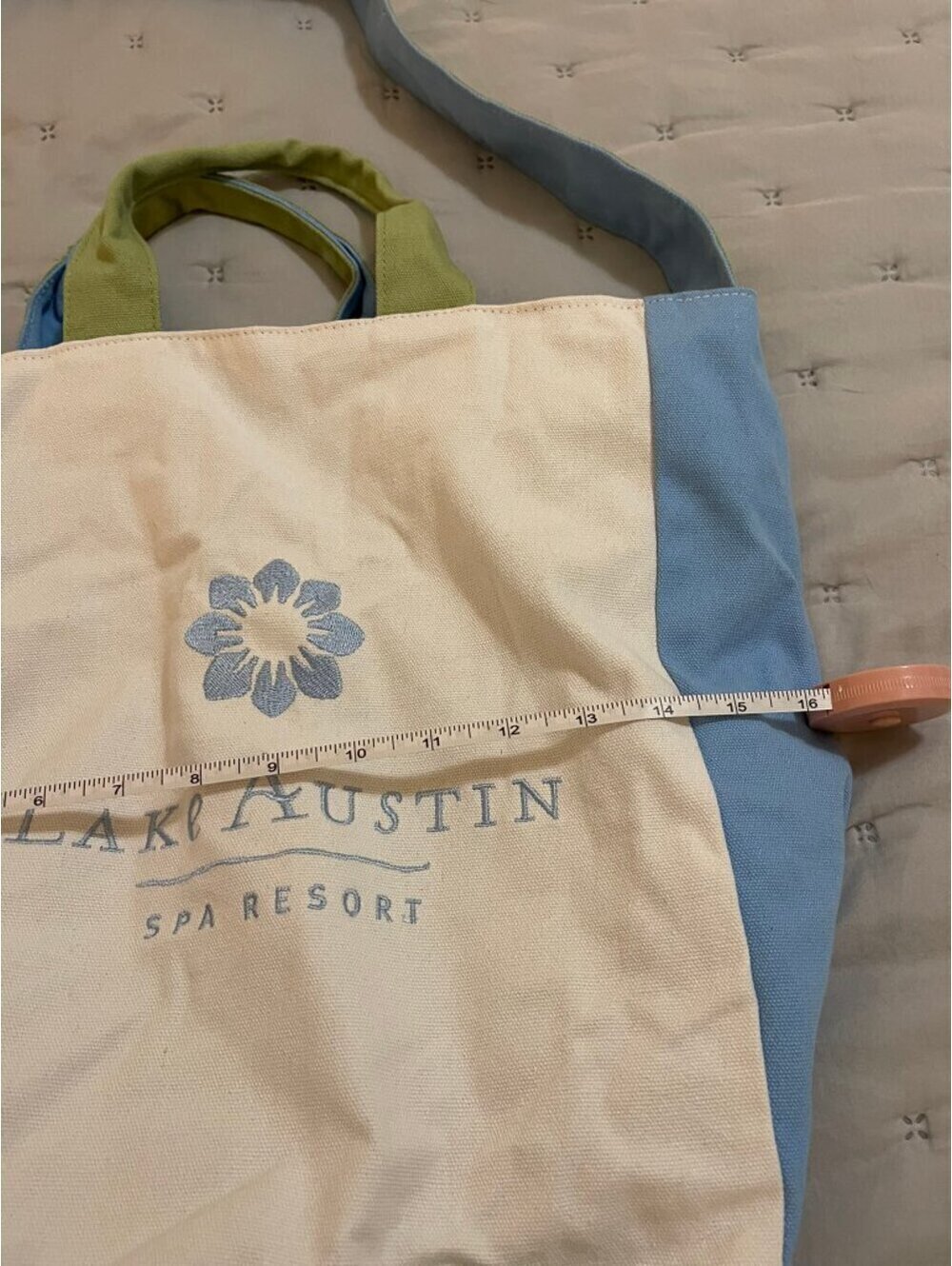 Lake Austin Spa Resort | Blue/Green w/ Handles + Crossbody Strap - Picture 4 of 8